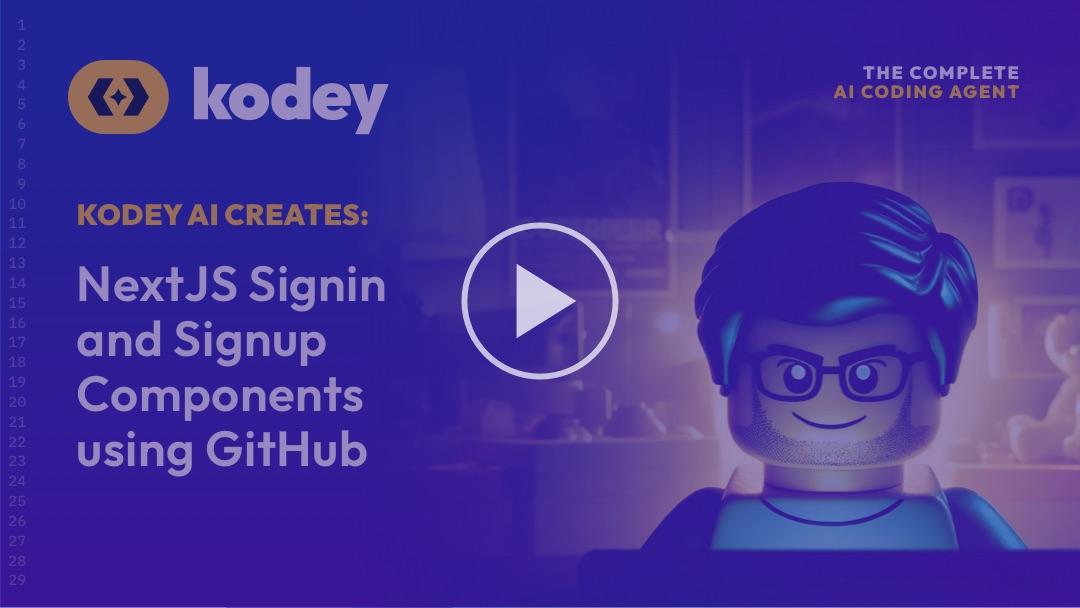Kodey AI Creates: NextJS Signin and Signup Components using GitHub